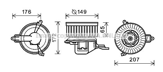 AVA QUALITY COOLING elektrovariklis, vidinis pūtiklis CN7509